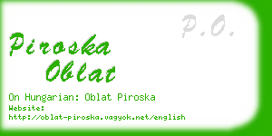 piroska oblat business card